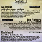 No Doubt, Foo Fighters, Radiohead For Coachella Festival?