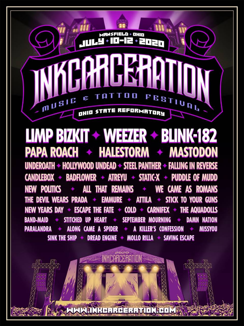 Inkcarceration Festival Officially Announced for 2020. Lineup to