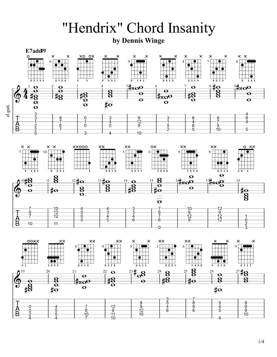 Purple Haze Guitar Chords