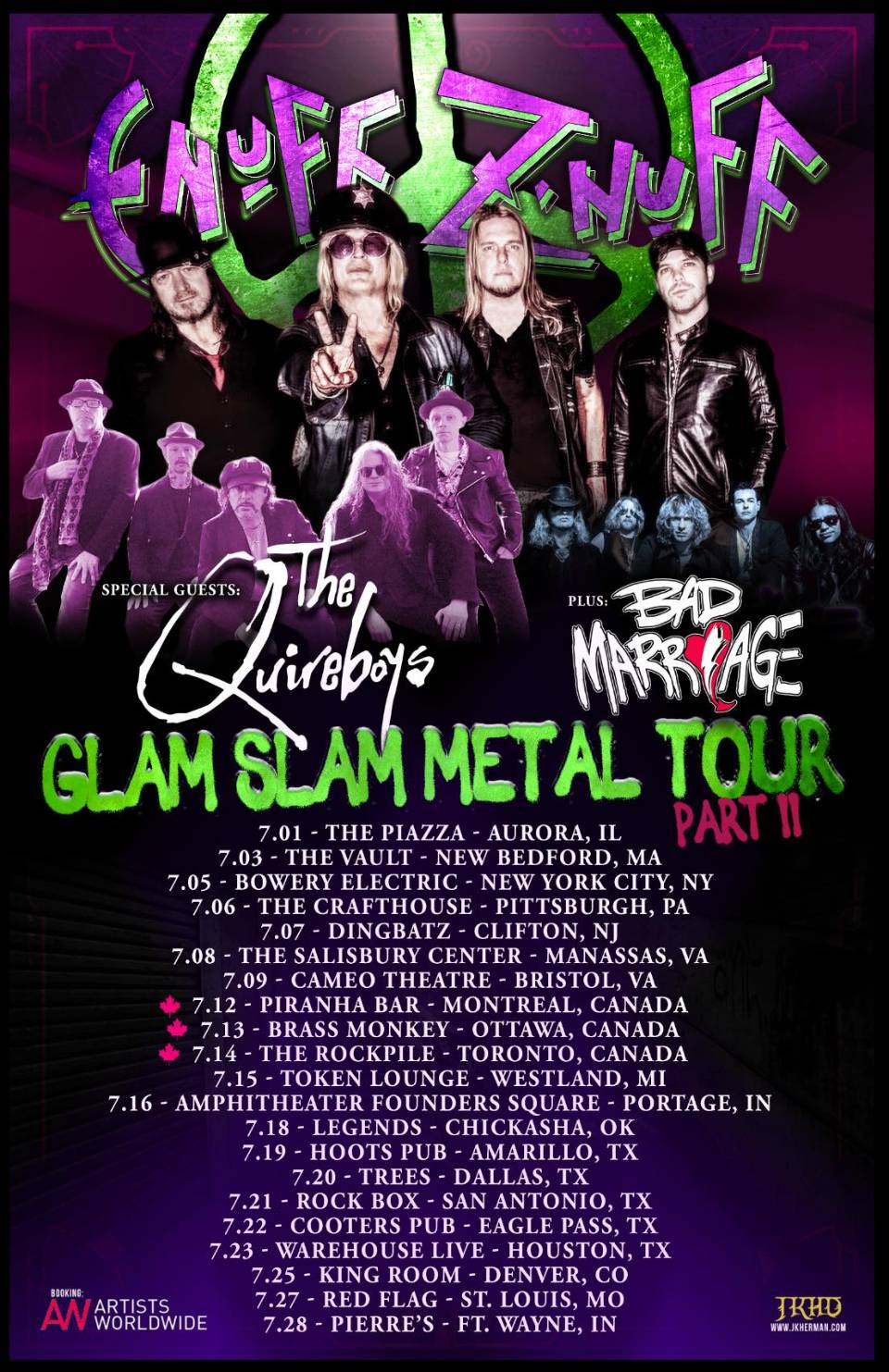 Enuff Z'Nuff Announce Dates for 'Glam Slam Metal Tour Part II' With The