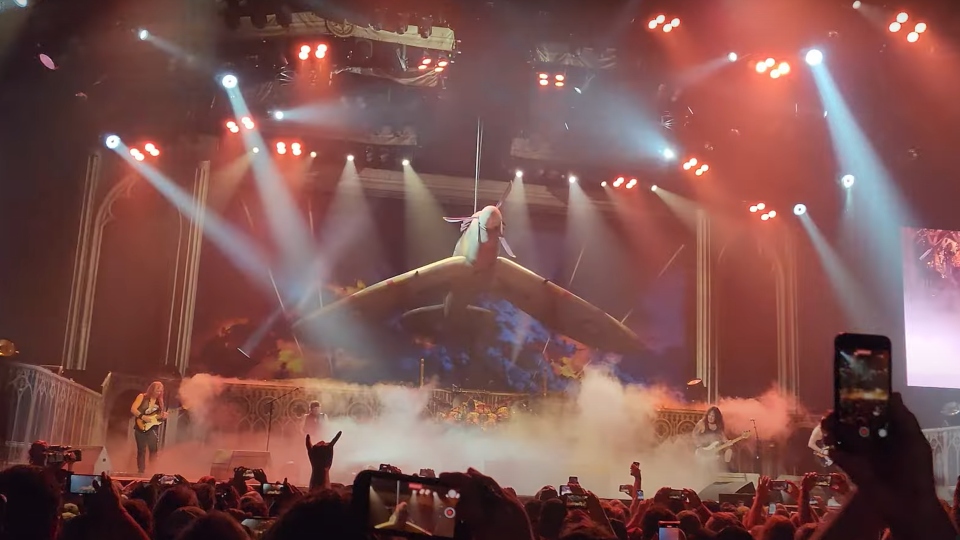 Watch: Life-Size Replica of Spitfire Fighter Plane Malfunctions During Iron Maiden Live Show