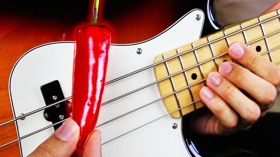 Watch Dude Plays Red Hot Chili Peppers With an Actual Red Hot Chili