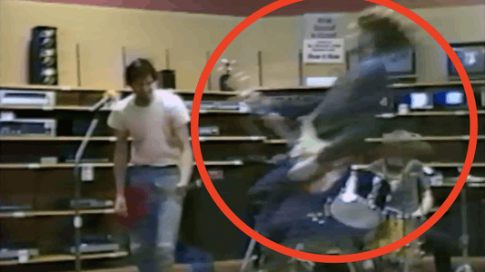 Nirvana Plays in Empty Electronics Shop in 1988
