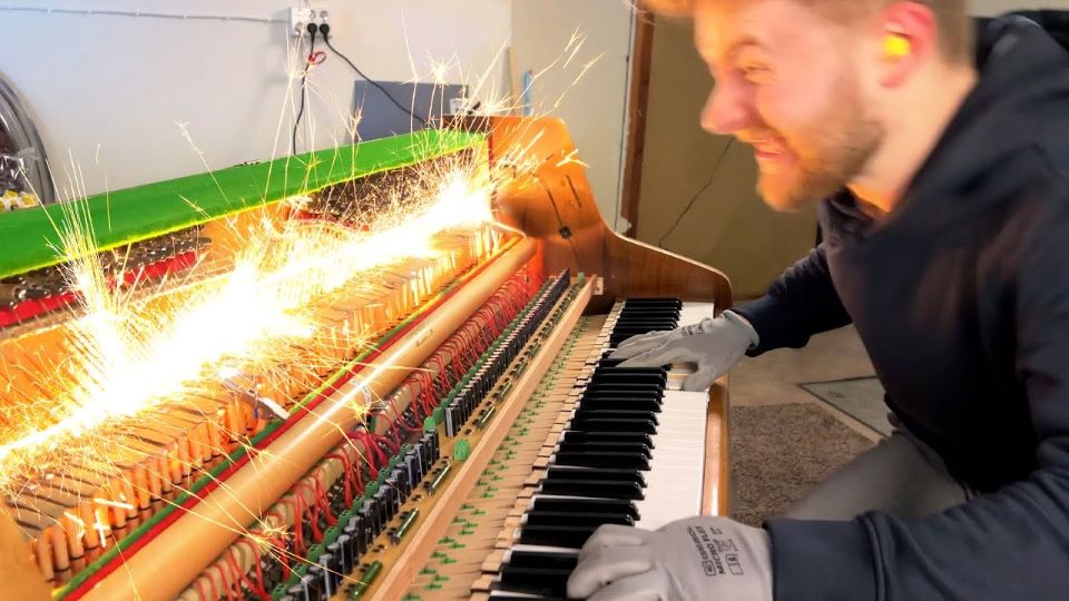 WTF: This DIY 'Electric' Piano Creates Sparks Every Time You Hit a Key