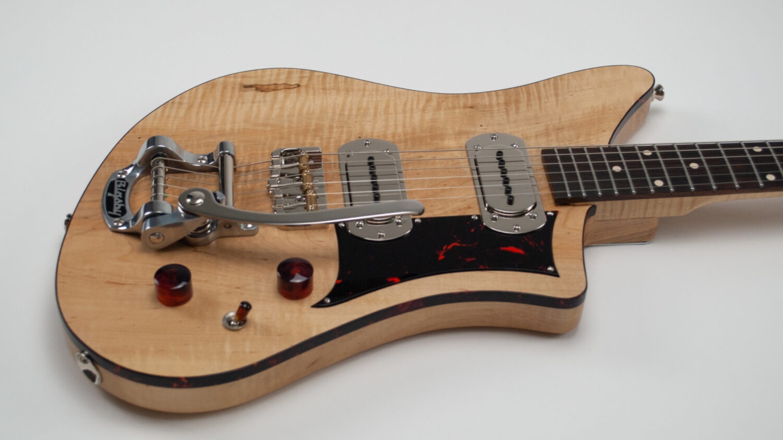 A Fender-Meets-Teisco Offset Built From Reclaimed Wood With Handmade Pickups: The Lord Guitars Mystic Deluxe